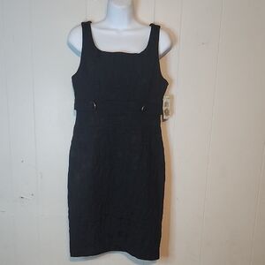 INC International Concepts Black Sheath Midi Dress